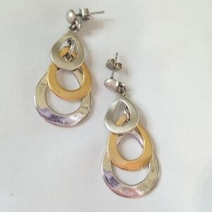 Gold Silver Tear Drop Earrings